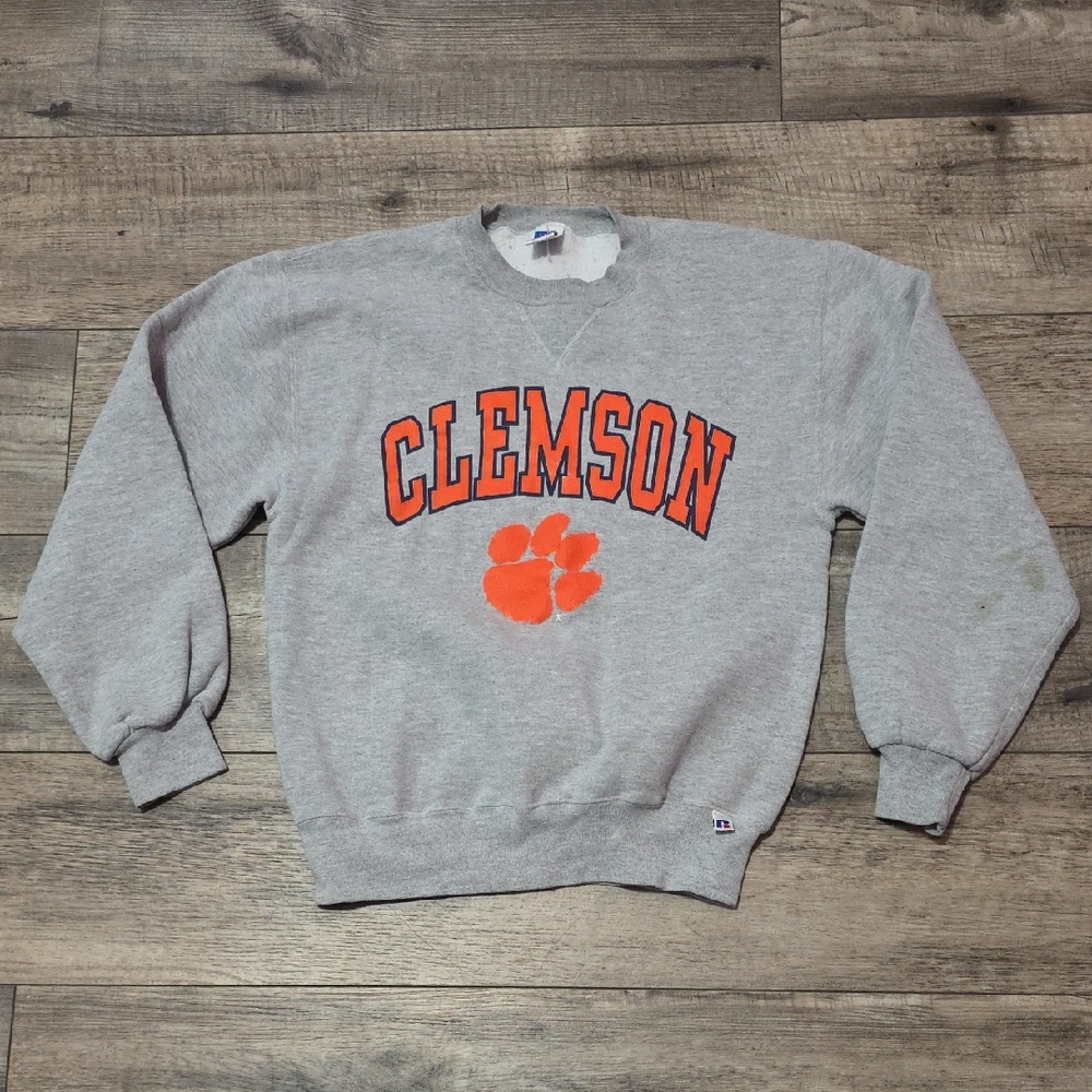 vintage heather gray Russell Athletic Clemson Tigers crewneck